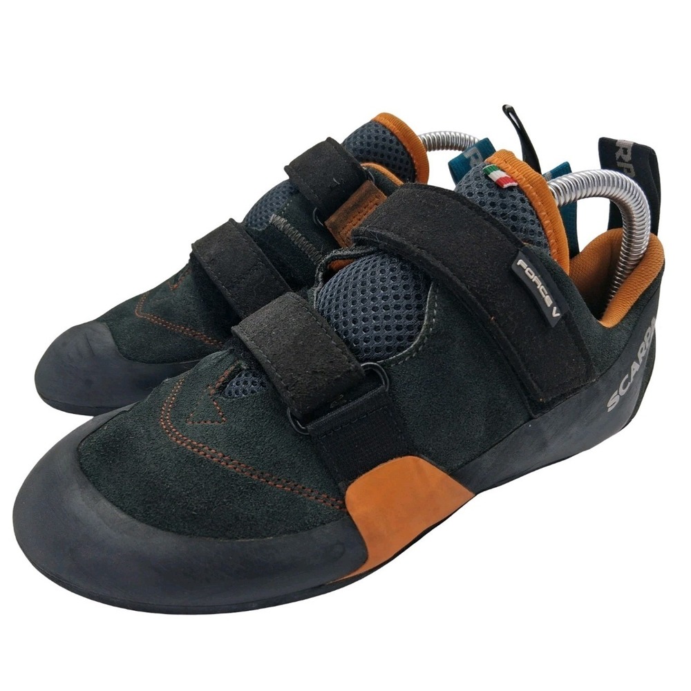 Scarpa Force V Rock Climbing Shoes Mens US 8 Womens 9 EU 41 Orange Suede Italy